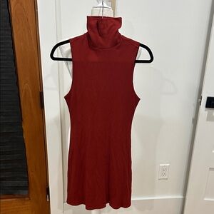 Reformation burnt Red Sleeveless Mini Dress